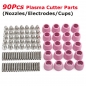 90Pcs 60A Plasmaschneidpistole Zubehör für LTP5000D LTPDC2000 LTPAC2500