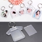 Kunststoff transparent Blank Insert Bilderrahmen Schlüsselanhänger Keyring