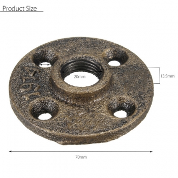 20mm Malleable Gewindeboden Flansch Eisen Rohrverschraubungen Wandmontierter Flansch