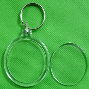 Kunststoff transparent Blank Insert Bilderrahmen Schlüsselanhänger Keyring