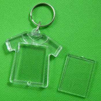 Kunststoff transparent Blank Insert Bilderrahmen Schlüsselanhänger Keyring