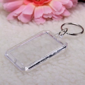 Kunststoff transparent Blank Insert Bilderrahmen Schlüsselanhänger Keyring