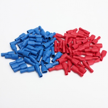 100pcs 6.3mm Ganz isoliert Gabelsteckerbuchse Crimpanschluss