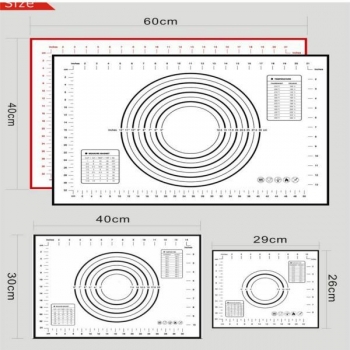 Honana 60x40cm Platin Silikon Teig Fondant Matte Glasfaserverstärkt