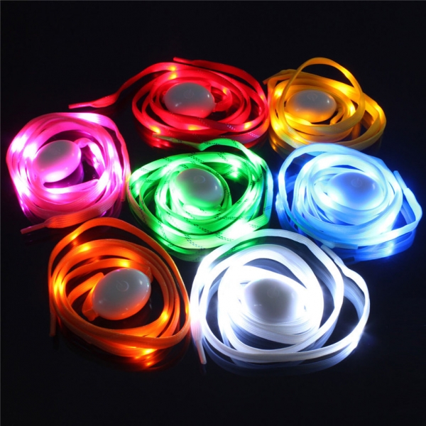 1 Paar Nylon LED Blinklicht leuchtet Glow Schnürsenkel