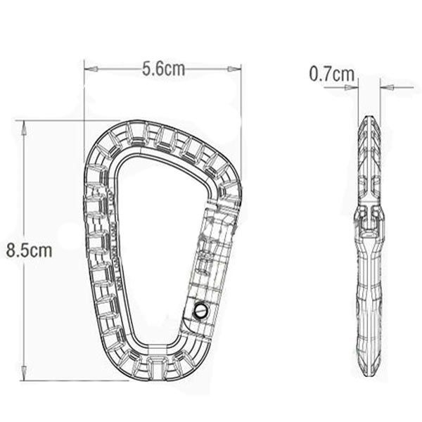 D-Ring starker carabiner schnappt keychain taktischen Rucksackhängenhaken