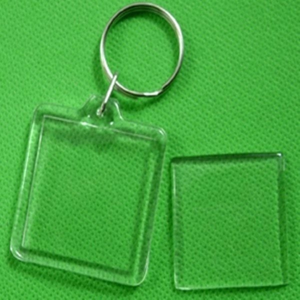 Kunststoff transparent Blank Insert Bilderrahmen Schlüsselanhänger Keyring