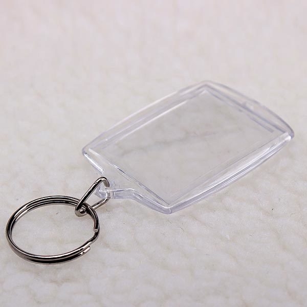 Kunststoff transparent Blank Insert Bilderrahmen Schlüsselanhänger Keyring