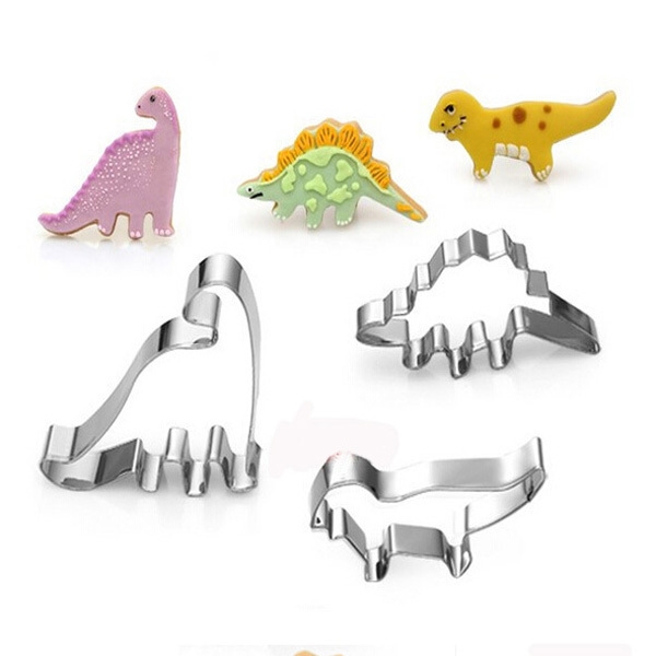 4pcs Edelstahl Dinosaurier Biskuit Plätzchen Scherblock Werkzeuge