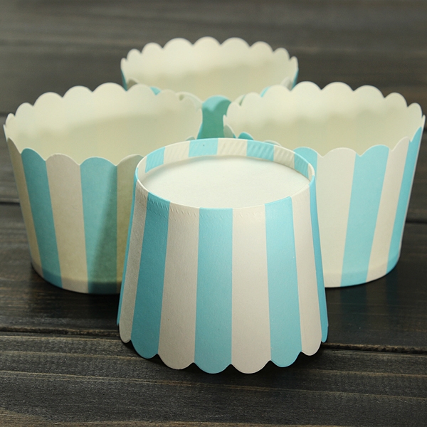 50pcs Kuchen Backen Papier Stripe Muffin Cup Hochzeit