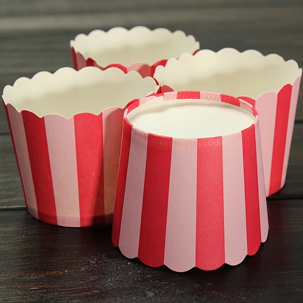 50pcs Kuchen Backen Papier Stripe Muffin Cup Hochzeit